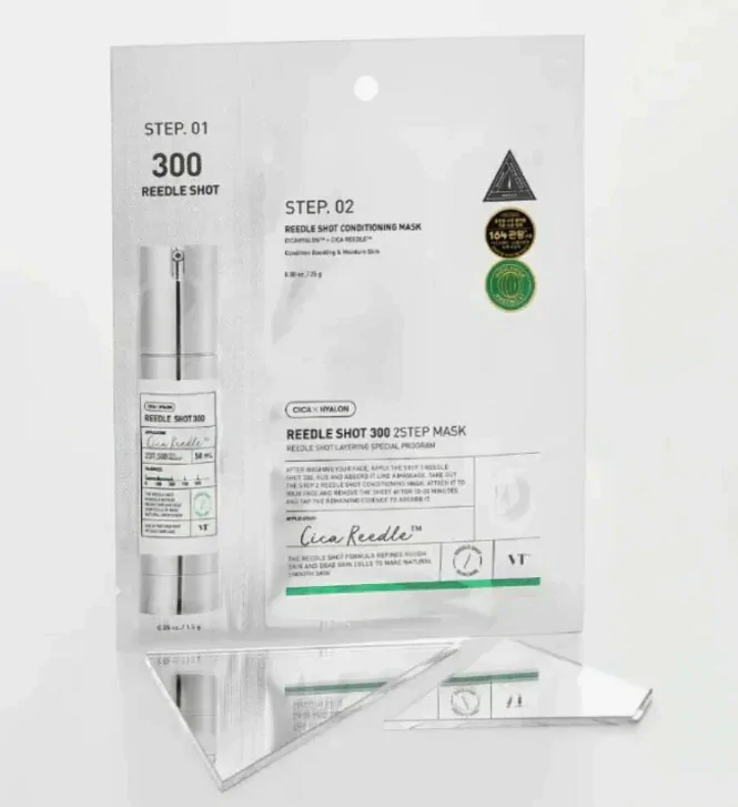 VT Cosmetics Reedle Shot 300 2Step Mask 1.5g + 25g,Двухступенчатая тканевая маска 1,5 г+25 г Маски, патчи Фотография